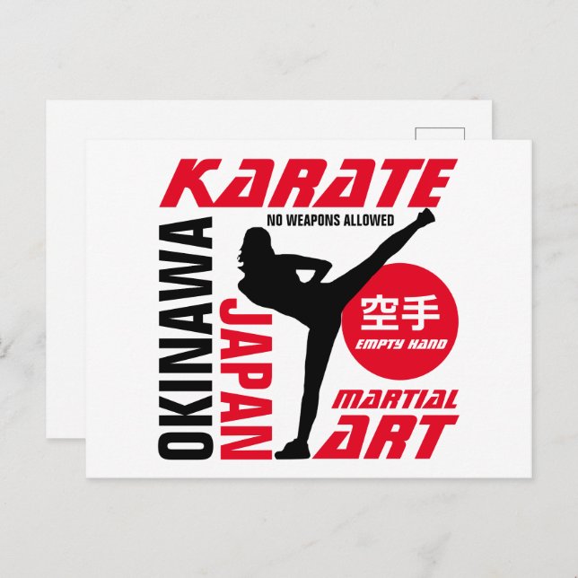 Karate Woman Postcard (Front/Back)