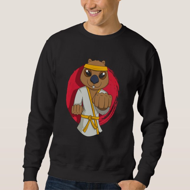 Karate Wombat Cute Rodent Wildlife Animal Sweatshirt (Front)