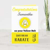 Karate Yellow Belt Promotion Congratulations Card