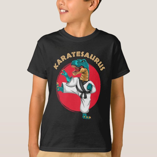 Karatesaurus Funny Karate Dinosaur  T-Shirt (Front)