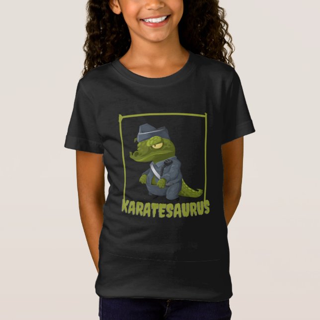 Karatesaurus Karate Trex Funny Dinosaur Martial Ar T-Shirt (Front)