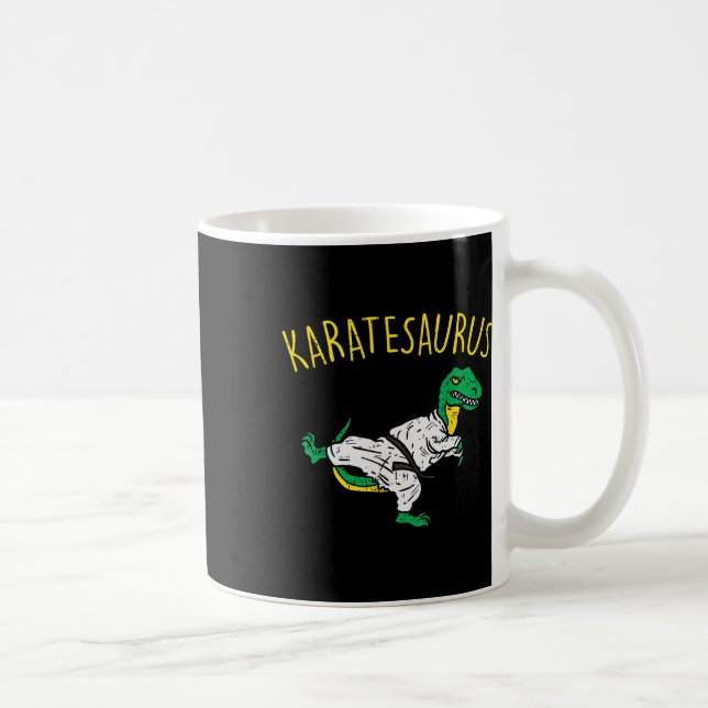 Karatesaurus Trex Karate Funny Dinosaur Martial Ar Coffee Mug (Right)