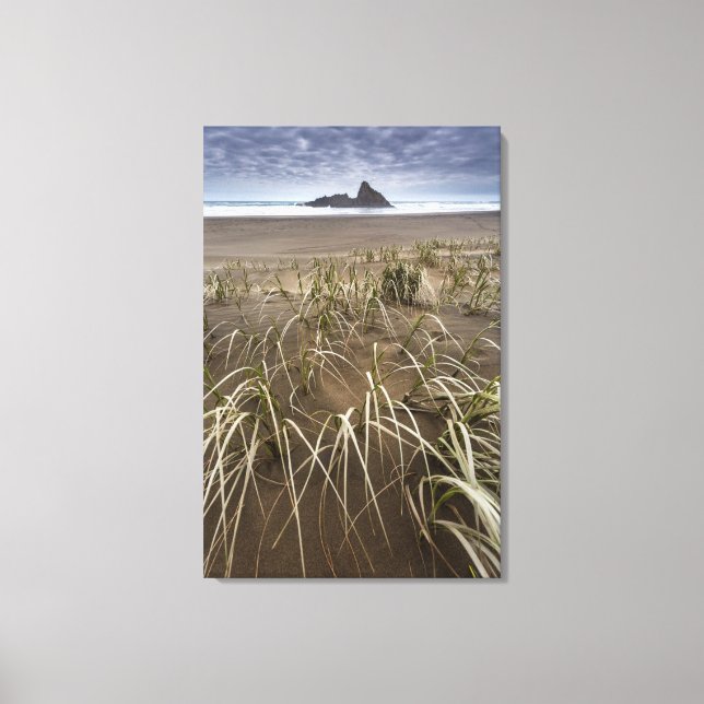Karekare Beach | Panatahi Island, West Coast Canvas Print (Front)