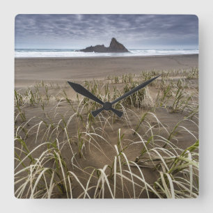 Karekare Beach Panatahi Island, West Coast Square Wall Clock