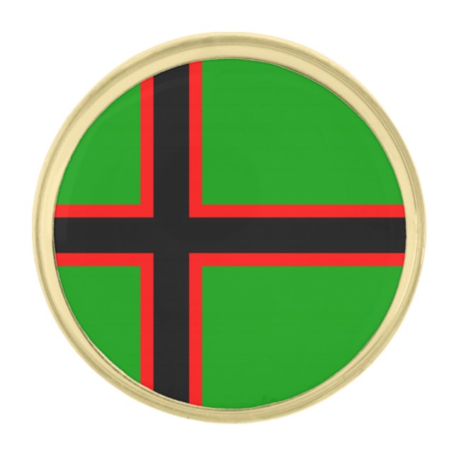 Karelia National Flag Gold Finish Lapel Pin (Front)