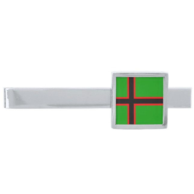 Karelia National Flag Silver Finish Tie Bar (Front)