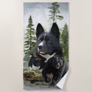 Karelian Bear Dog Beach Towel