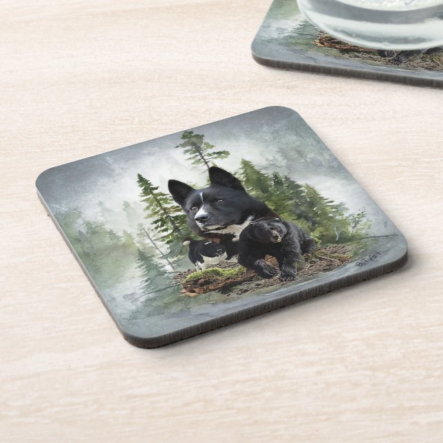 Karelian Bear Dog    Beverage Coaster (Left Side)