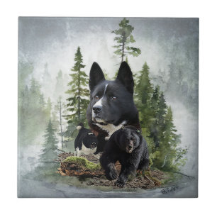 Karelian Bear Dog Ceramic Tile