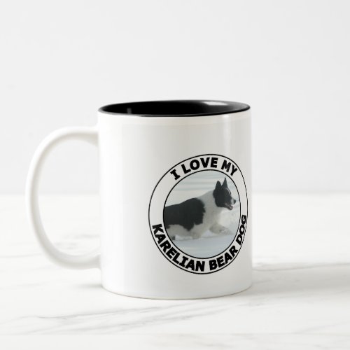 Karelian Bear Dog I Love My Dog Customizable Two_Tone Coffee Mug