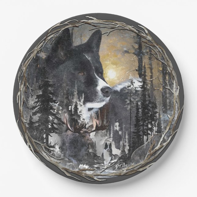 Karelian Bear Dog  Paper Plates (Front)