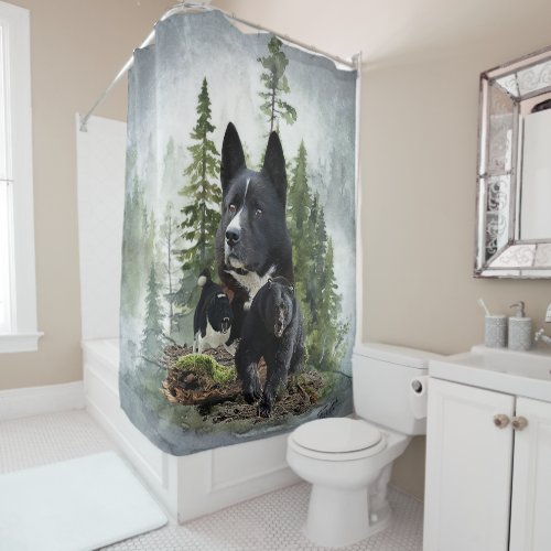Karelian Bear Dog      Shower Curtain