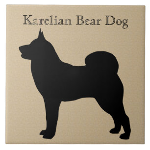 Karelian Bear Dog Silhouette Tile