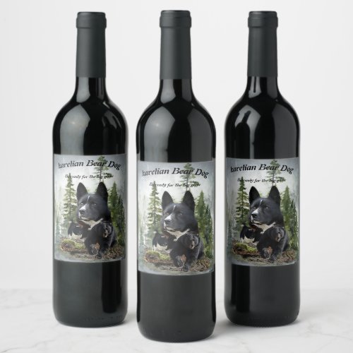 Karelian Bear Dog     Wine Label