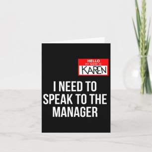Karen Costume Halloween Can I Speak To The Manager Card