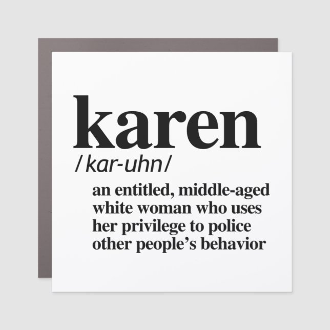 Karen Definition Car Magnet (Front)