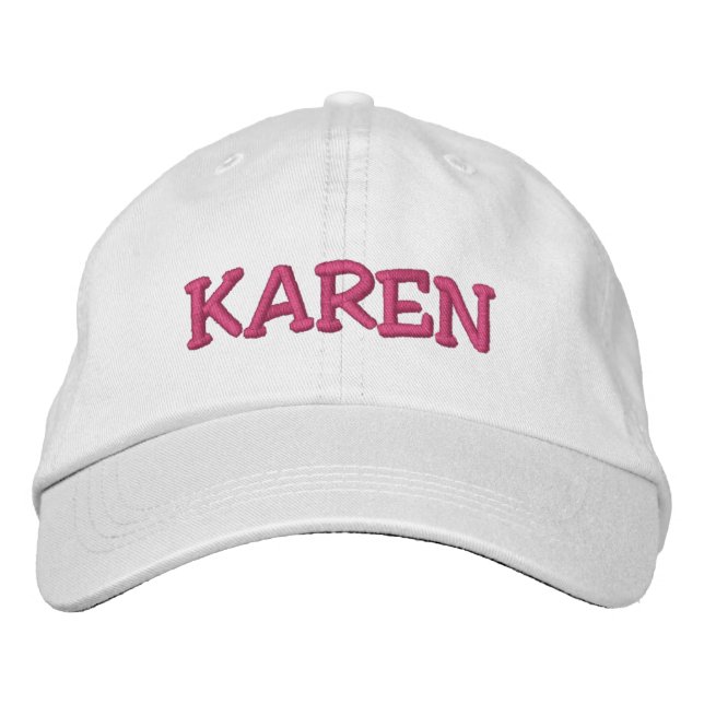 KAREN EMBROIDERED BASEBALL CAP (Front)