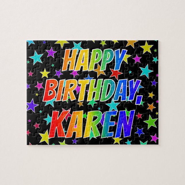 "KAREN" First Name, Fun "HAPPY BIRTHDAY" Jigsaw Puzzle (Horizontal)