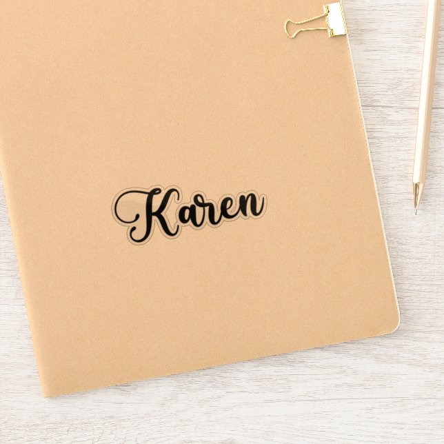 Karen Name - Handwritten Calligraphy Sticker | Zazzle