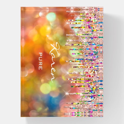Karen NAME MEANING Holograph Place Sign Pink Paperweight Zazzle