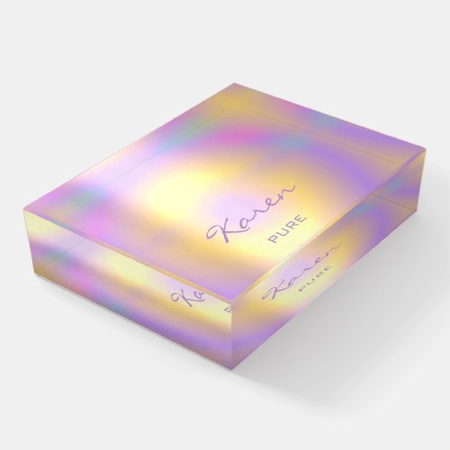 Karen NAME MEANING Purple Ombre Yellow Gift Idea Paperweight