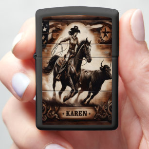 Karen Rodeo Rider's Spirit Zippo Lighter