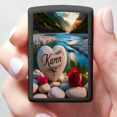 Karens Heart at Sunset Zippo Lighter
