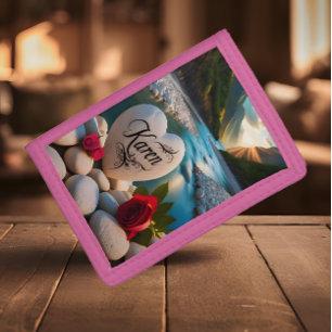 Karen's Heart by the River Tri-fold Wallet