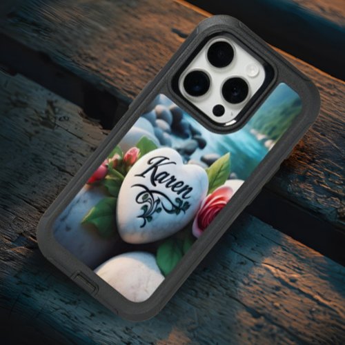 Karens Heart Stone by the River iPhone 15 Pro Case