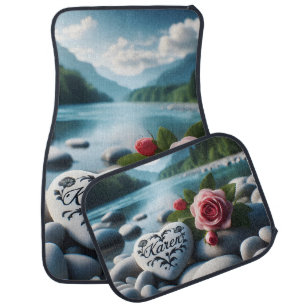 Karen's River Heart Car Floor Mat