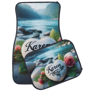 Karen's River Stone Heart Car Floor Mat