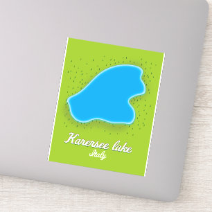 Karersee lake Italy map Sticker