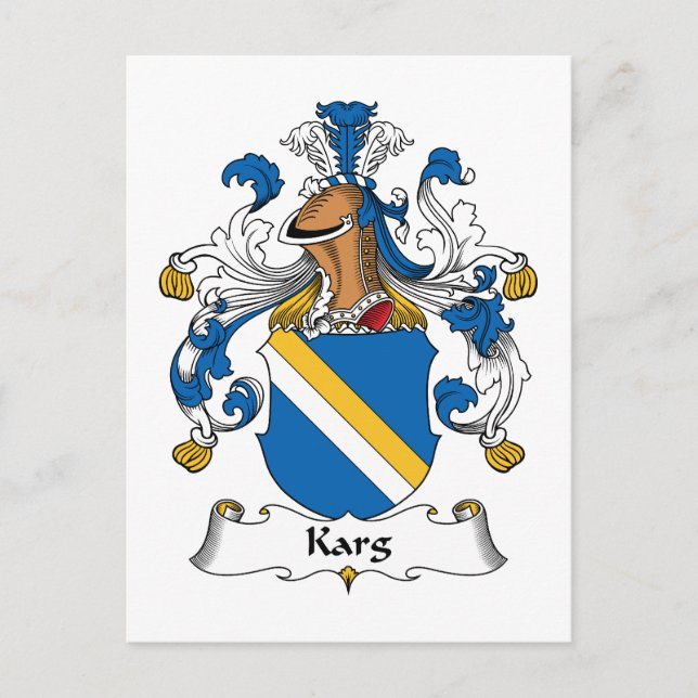 Karg Family Crest Postcard (Front)