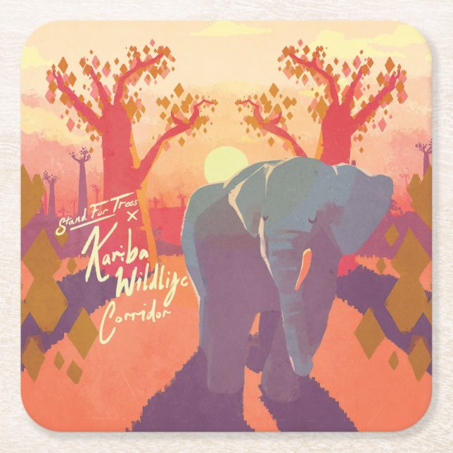 Kariba Wildlife Corridor Square Paper Coaster (Front)