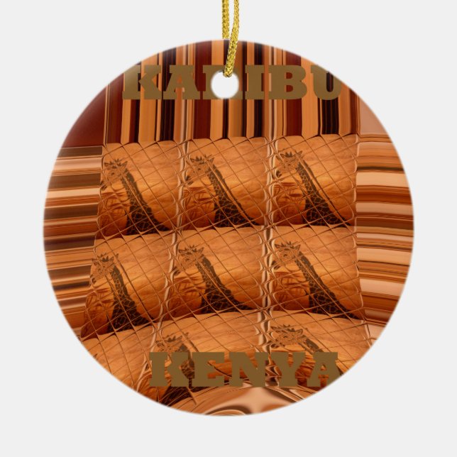 Karibu Giraffe Hakuna Matata Chic Modern  art  Col Ceramic Ornament (Front)