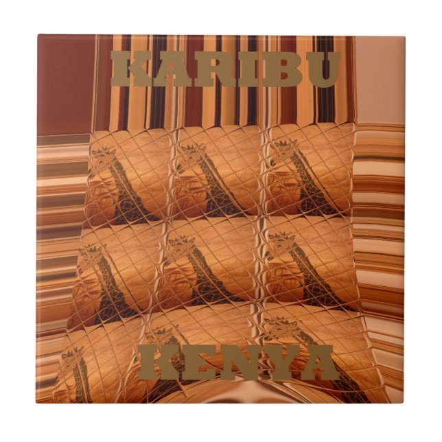 Karibu Giraffe Hakuna Matata Chic Modern  art  Col Tile (Front)