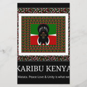 Karibu Kenya: Vibrant National Flag Colors design (Front)