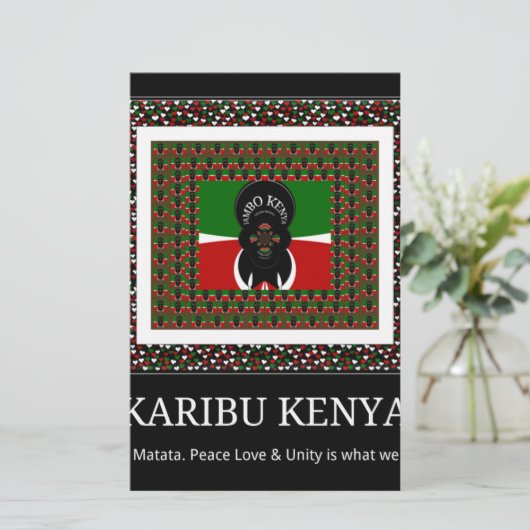 Karibu Kenya: Vibrant National Flag Colors design (Standing Front)