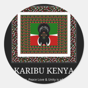 Karibu Kenya: Vibrant National Flag Colors Hakuna Classic Round Sticker