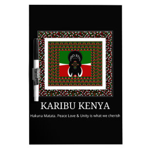 Karibu Kenya: Vibrant National Flag Colors Hakuna  Dry Erase Board