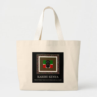 Karibu Kenya: Vibrant National Flag Colors Hakuna Large Tote Bag