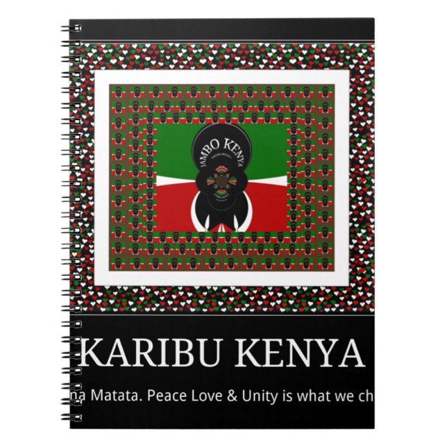 Karibu Kenya: Vibrant National Flag Colors Hakuna  Notebook (Front)