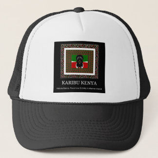 Karibu Kenya: Vibrant National Flag Colors Hakuna Trucker Hat