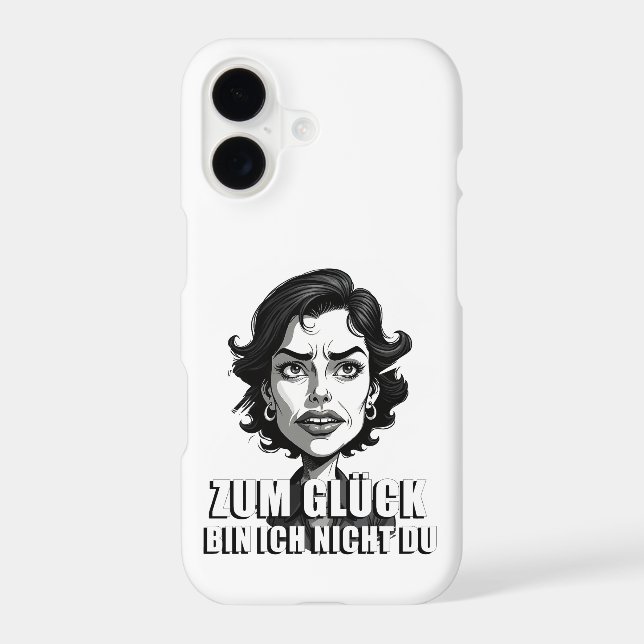 Karikatur mit „Zum Glück…“-Zitat Case-Mate iPhone Case (Back)