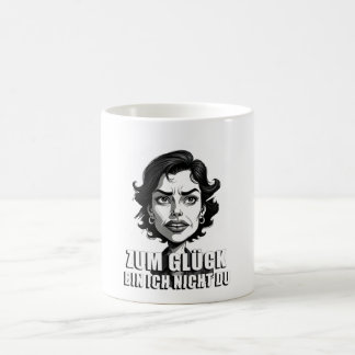 Karikatur mit „Zum Glück…“-Zitat Coffee Mug