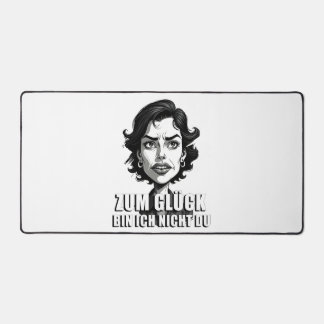 Karikatur mit „Zum Glück…“-Zitat Desk Mat