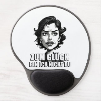 Karikatur mit „Zum Glück…“-Zitat Gel Mouse Pad