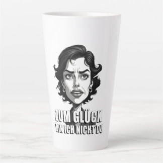 Karikatur mit „Zum Glück…“-Zitat Latte Mug