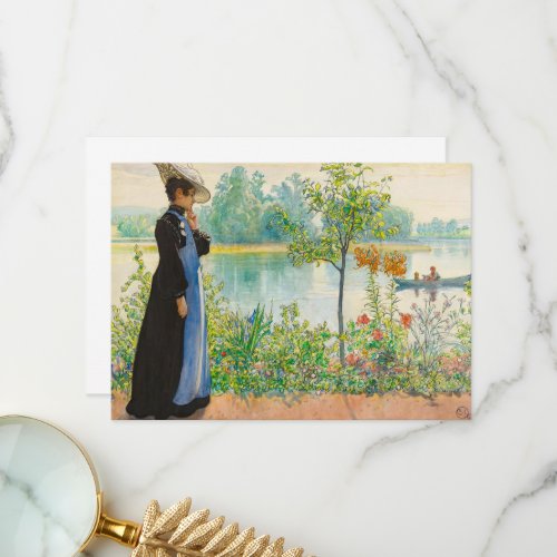 Karin by the Shore by Carl Larsson Thank You Card