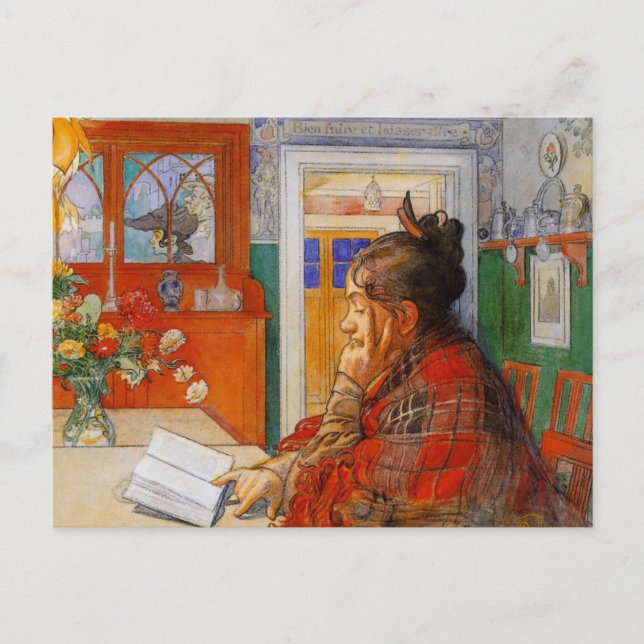 Karin Reading in the Evening Postcard (Front)